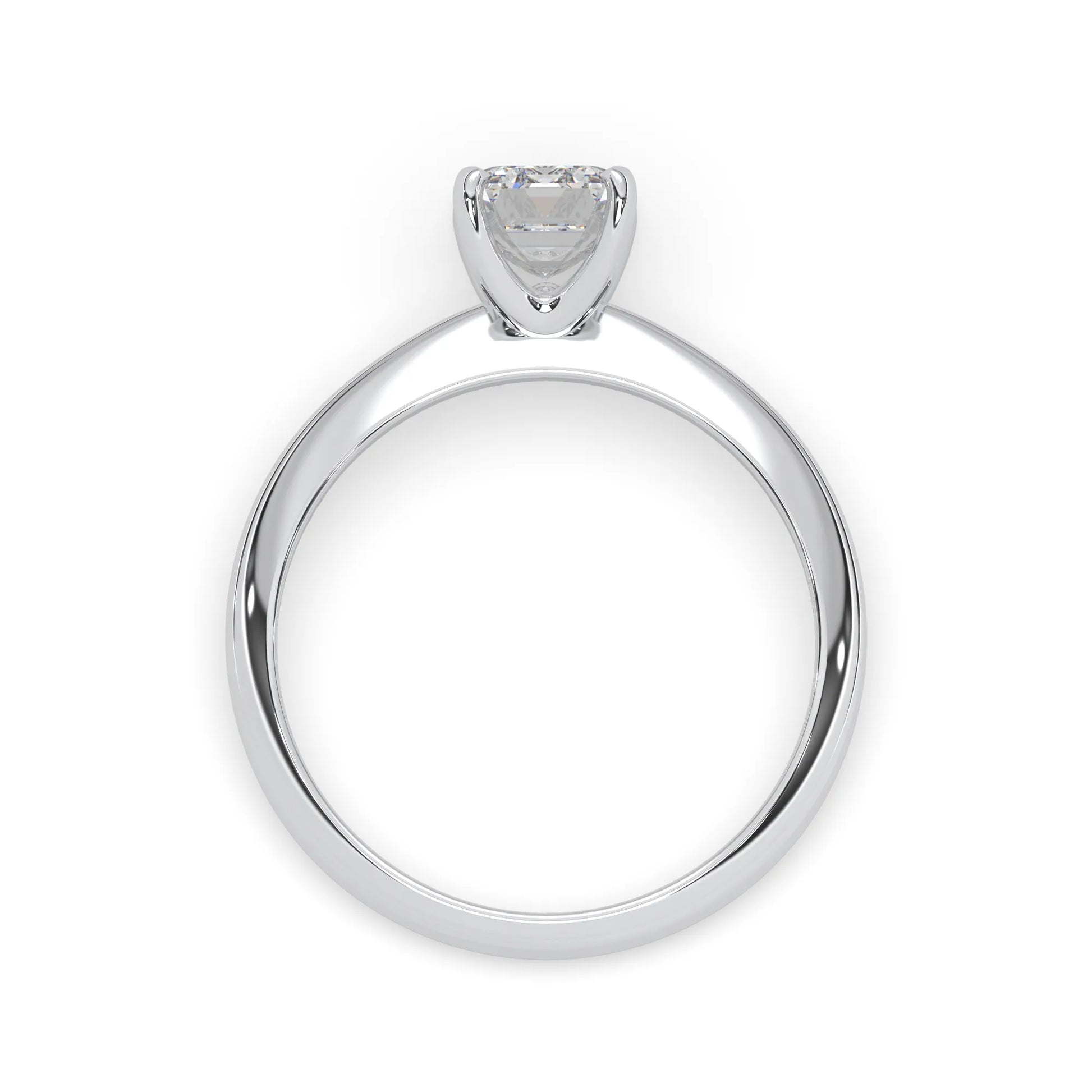 white-gold ring with a heart-shaped diamond on a white background