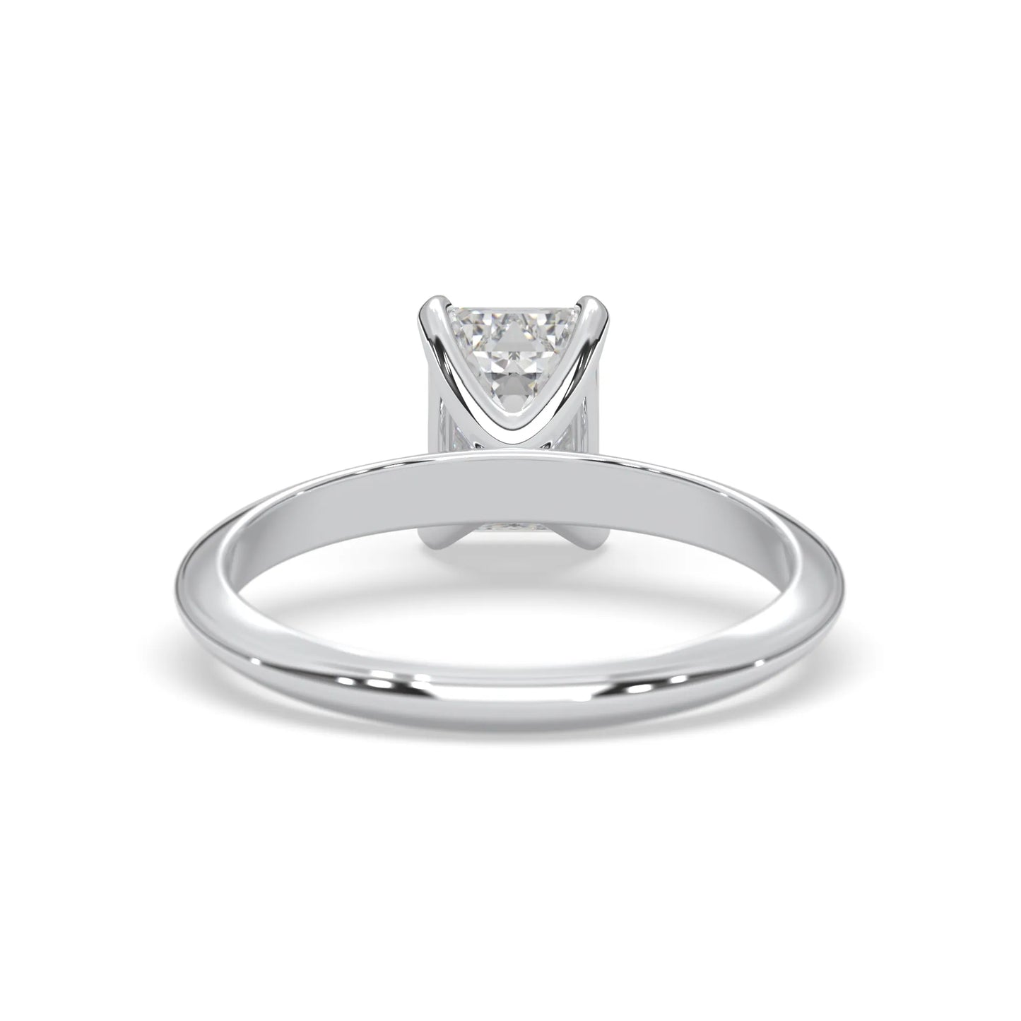 white-gold ring with a diamond on a white background