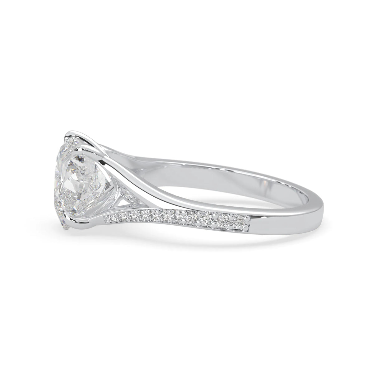 white gold lab grown diamond heart cut diamond ring