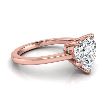 Heart cut lab grown diamond solitaire engagement ring with a five prong setting in a rose gold tone, featuring an IGI certified 1.71 carat center diamond.