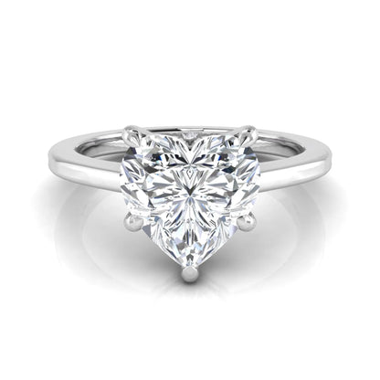 Heart cut lab grown diamond solitaire engagement ring with a five prong setting in a white gold tone, featuring an IGI certified 1.71 carat center diamond.