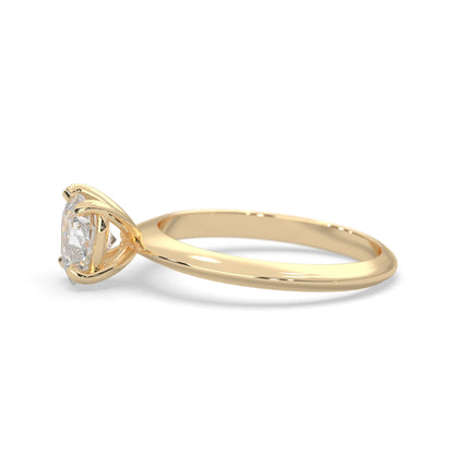 yellow-Gold ring with a diamond on a white background