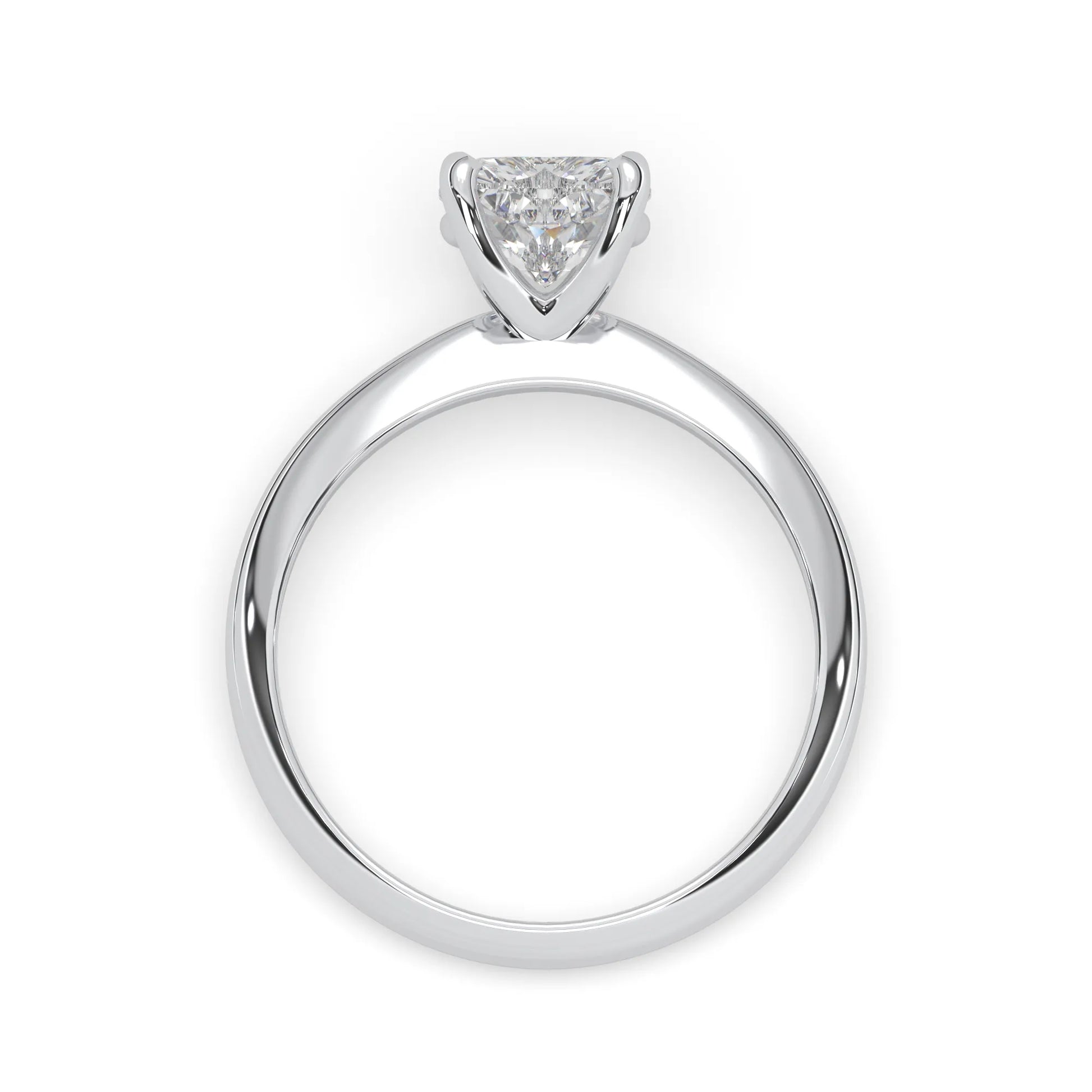 white-gold ring with a diamond on a white background
