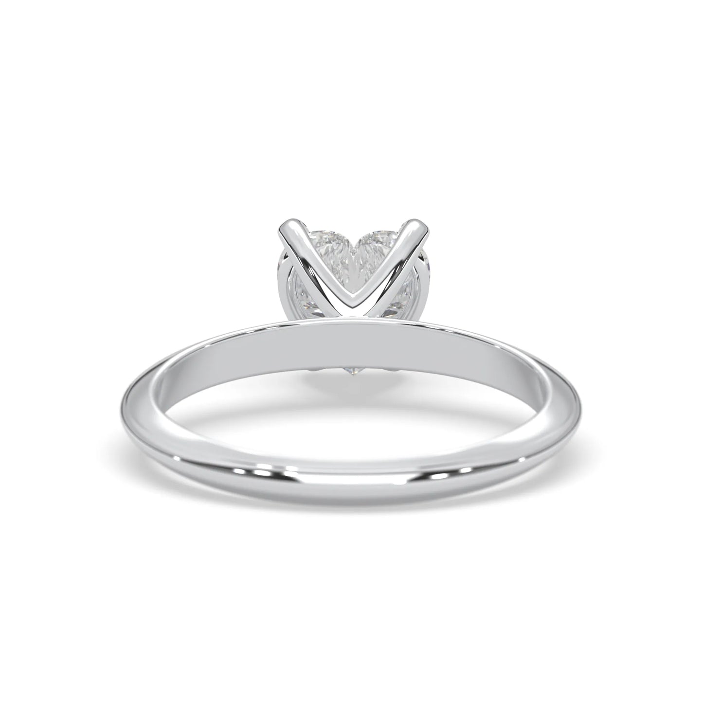 white-gold  ring with a diamond on a white background