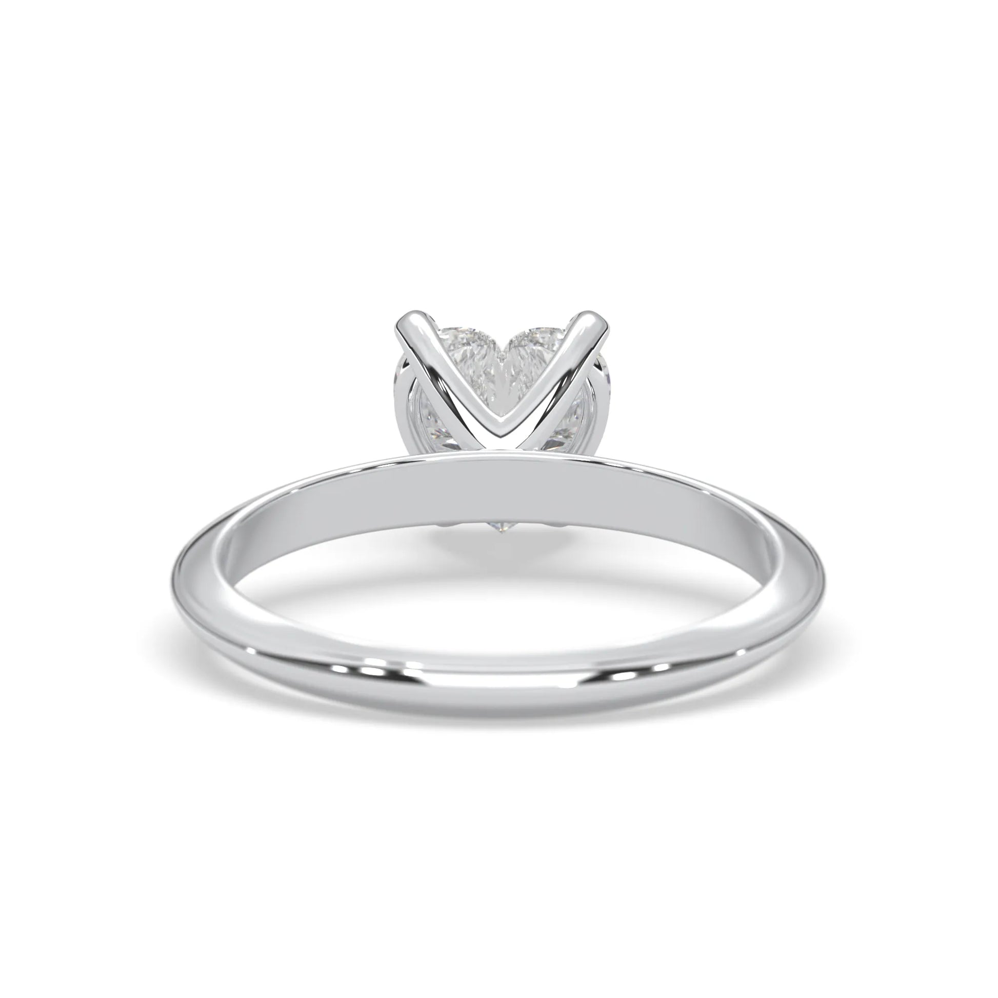 white-gold  ring with a diamond on a white background