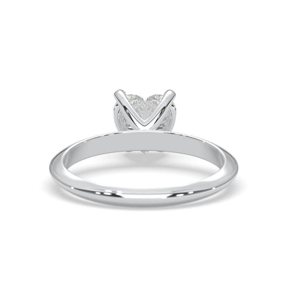 white-gold  ring with a diamond on a white background