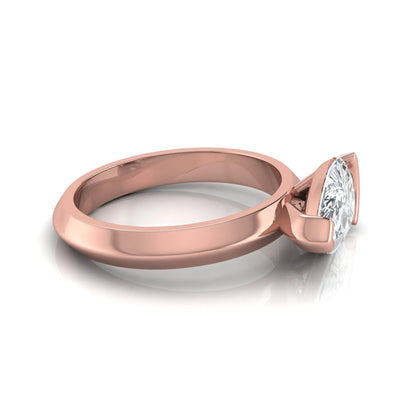 IGI certified 3 carat pear cut lab grown diamond solitaire engagement ring in rose gold