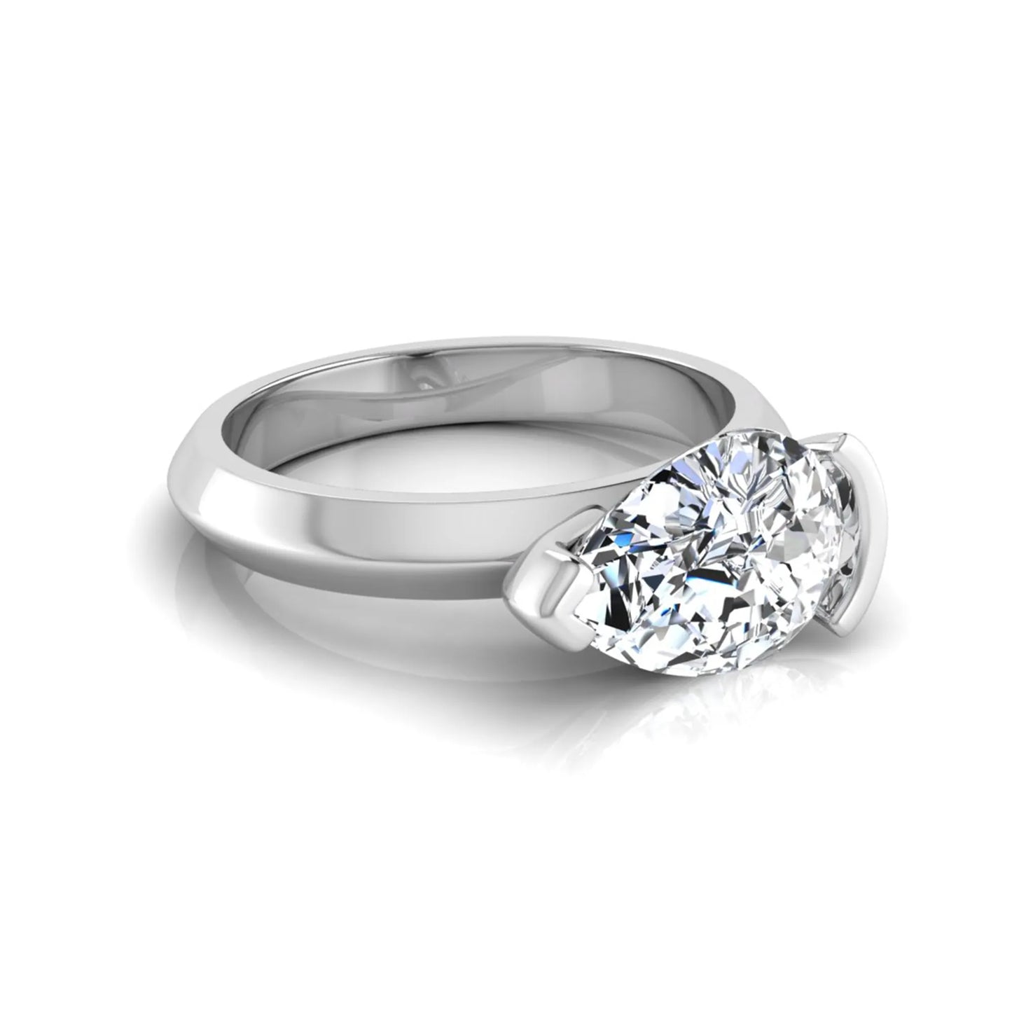 IGI certified 3 carat pear cut lab grown diamond solitaire engagement ring in white gold