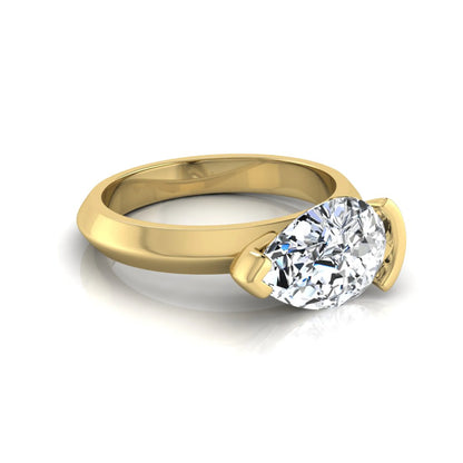 IGI certified 3 carat pear cut lab grown diamond solitaire engagement ring in yellow gold