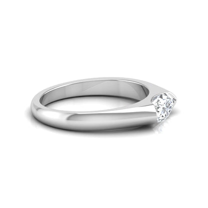 Marquise cut lab grown diamond engagement ring with bezel setting and polished white gold tone tapered band