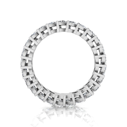 Marquise cut lab grown diamond full eternity band ring featuring shared prong setting with white gold finish.