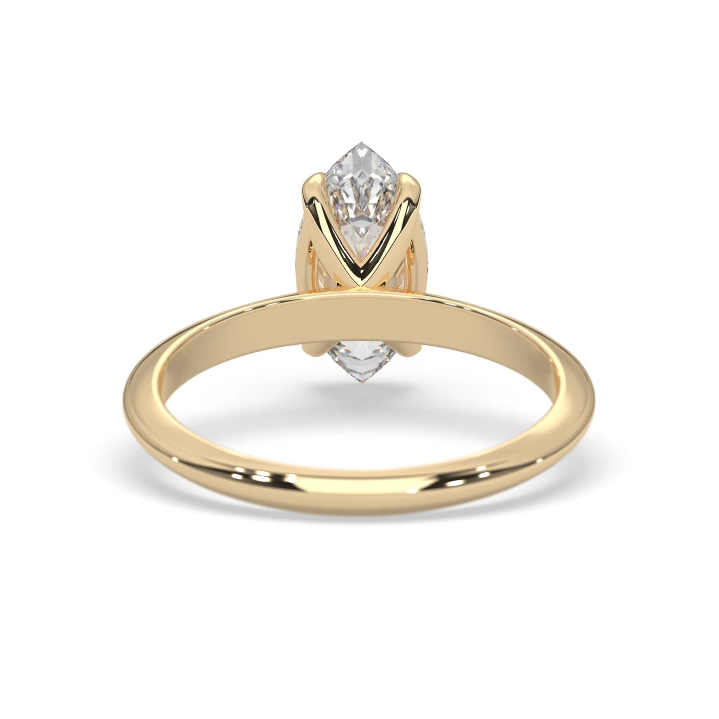 yellow-Gold ring with a diamond on a white background
