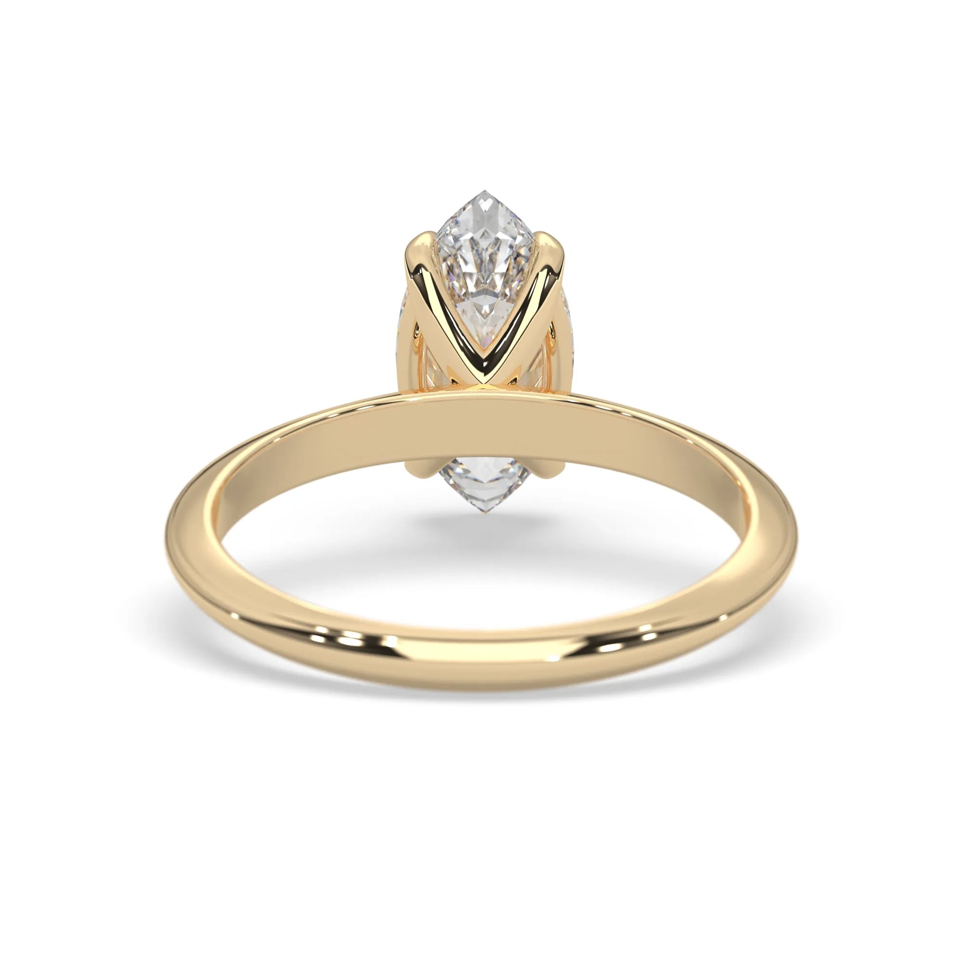 yellow-Gold ring with a diamond on a white background