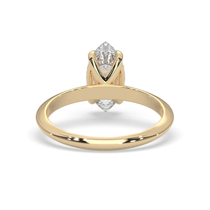 yellow-Gold ring with a diamond on a white background