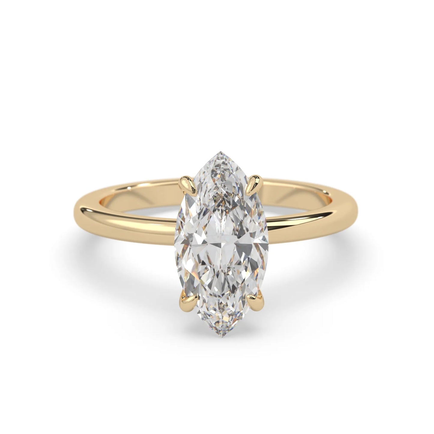 Marquise Cut Solitaire Lab Grown Diamond Engagement Ring