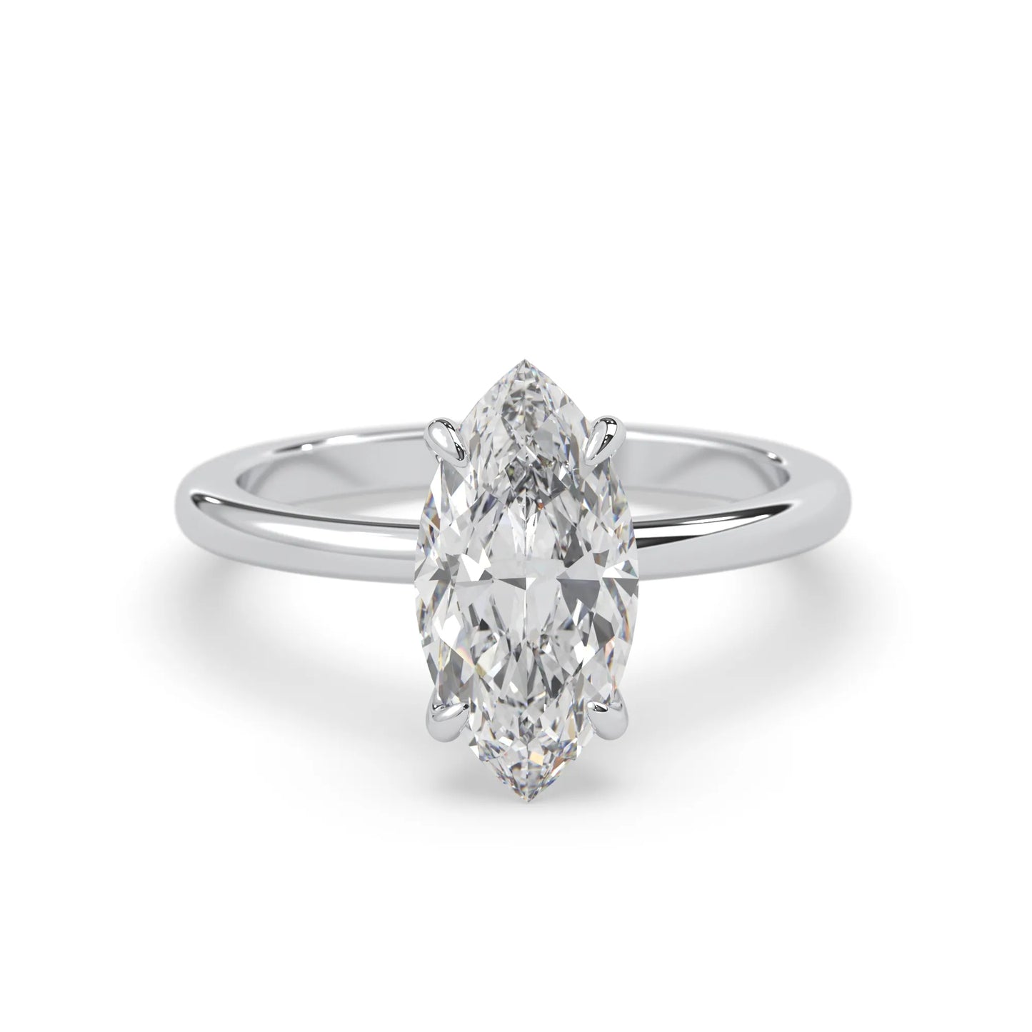Marquise Cut Solitaire Lab Grown Diamond Engagement Ring