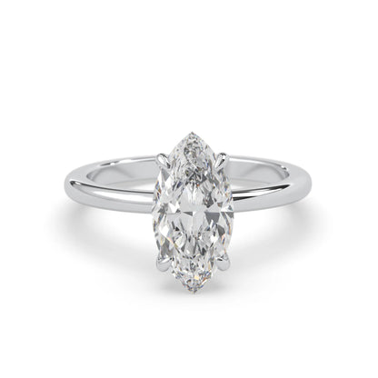 Marquise Cut Solitaire Lab Grown Diamond Engagement Ring