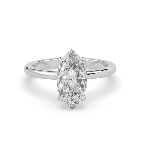 Marquise Cut Solitaire Lab Grown Diamond Engagement Ring