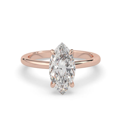 Marquise Cut Solitaire Lab Grown Diamond Engagement Ring
