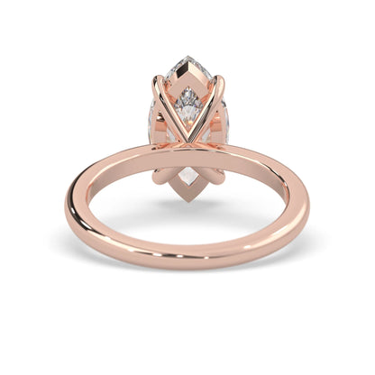 Marquise Cut Solitaire Lab Grown Diamond Engagement Ring