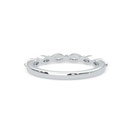 Marquise half eternity lab grown diamond wedding band with 0.60 carat diamonds in white gold