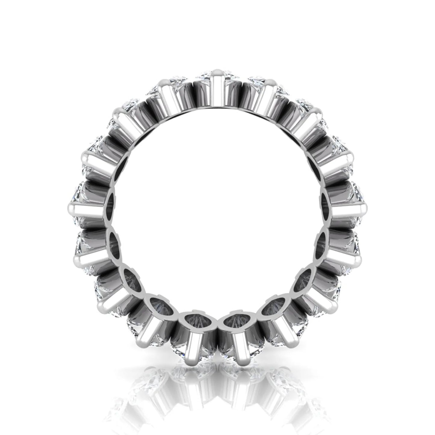 Marquise prong set lab grown diamond eternity band ring featuring 7.99 carat marquise cut diamonds in a luxurious white gold design.