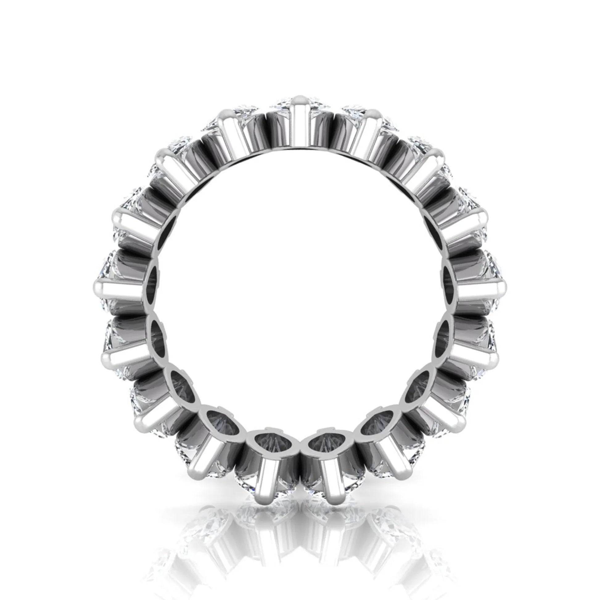 Marquise prong set lab grown diamond eternity band ring featuring 7.99 carat marquise cut diamonds in a luxurious white gold design.