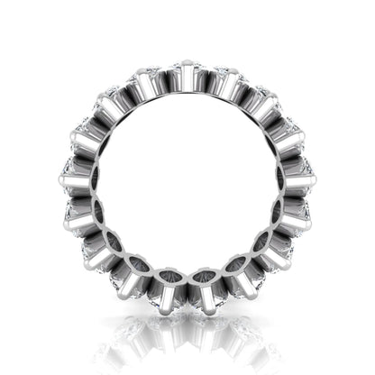 Marquise prong set lab grown diamond eternity band ring featuring 7.99 carat marquise cut diamonds in a luxurious white gold design.