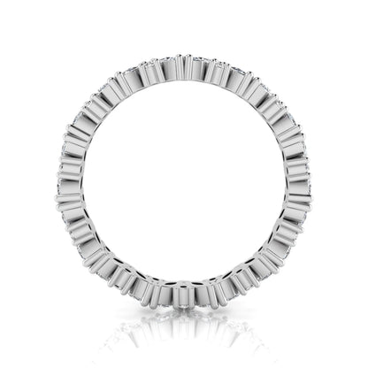 Marquise and round lab grown diamond eternity ring featuring alternating diamonds in a shared prong setting with a timeless full eternity design in white gold
