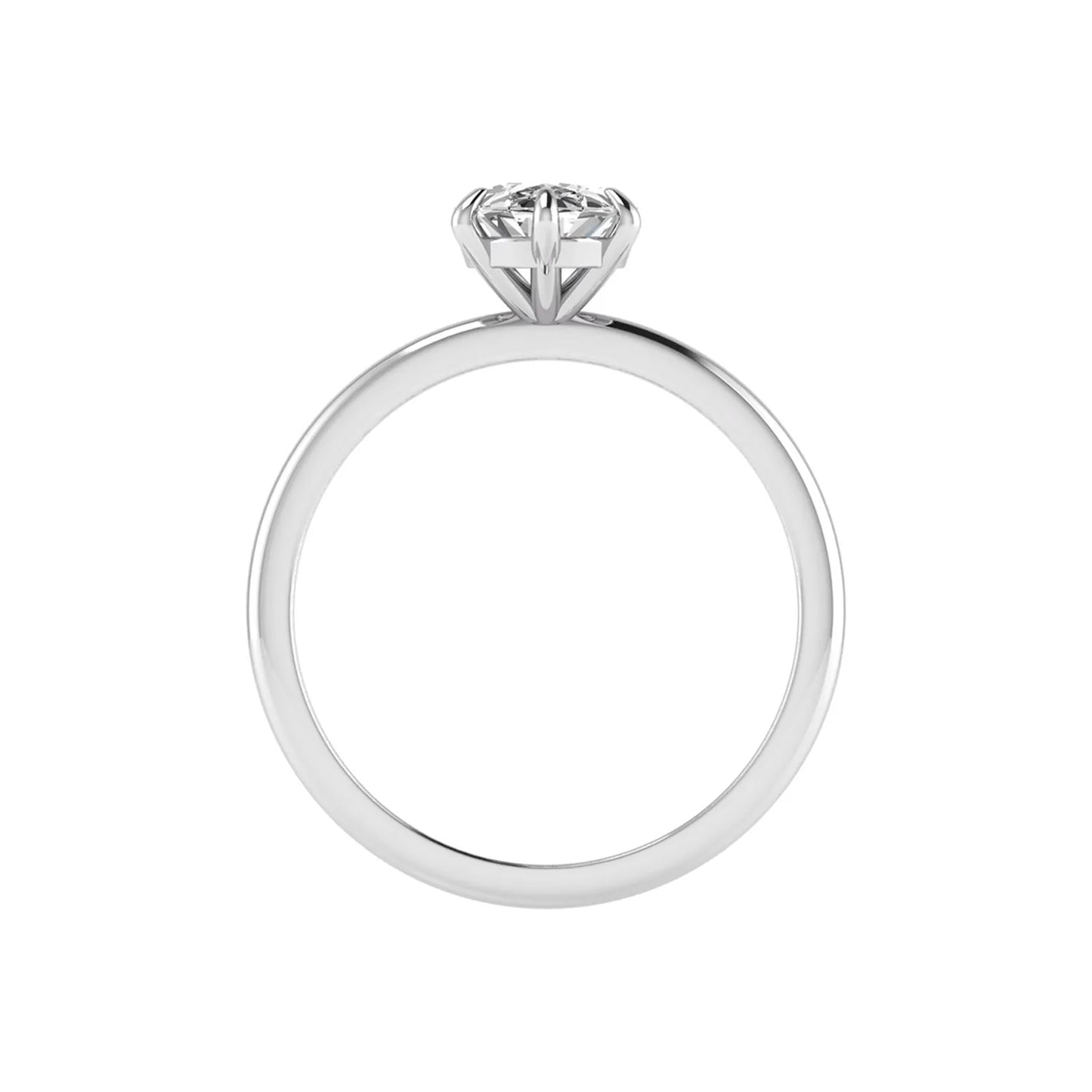 Oval cut lab grown diamond solitaire engagement ring featuring a 1.15 carat IGI certified center diamond in a classic six-prong setting in white gold