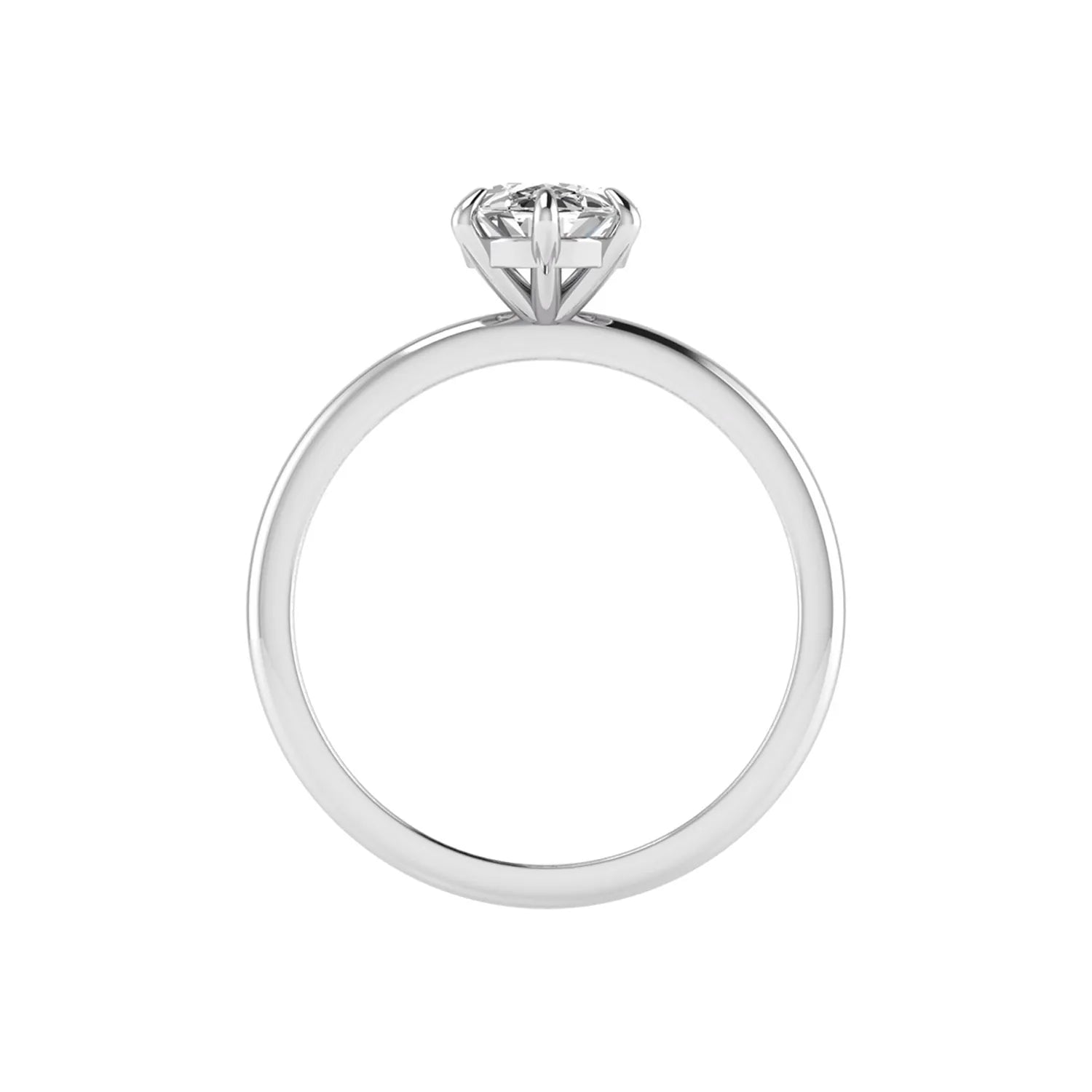 Oval cut lab grown diamond solitaire engagement ring featuring a 1.15 carat IGI certified center diamond in a classic six-prong setting in white gold