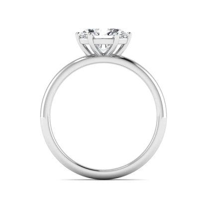 Oval cut solitaire lab grown diamond engagement ring featuring a 1.21 carat IGI certified oval cut center diamond in white gold.