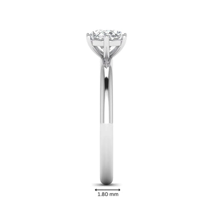 Oval cut solitaire lab grown diamond engagement ring featuring a 1.21 carat IGI certified oval cut center diamond in white gold.