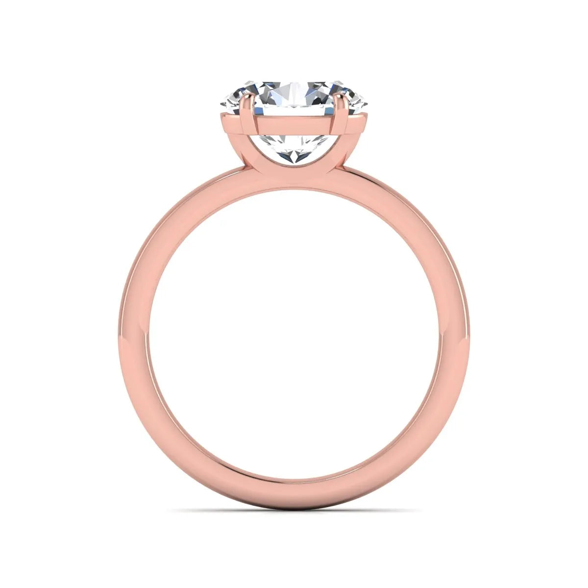 IGI certified oval cut lab grown diamond solitaire engagement ring in rose gold.