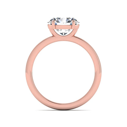 IGI certified oval cut lab grown diamond solitaire engagement ring in rose gold.