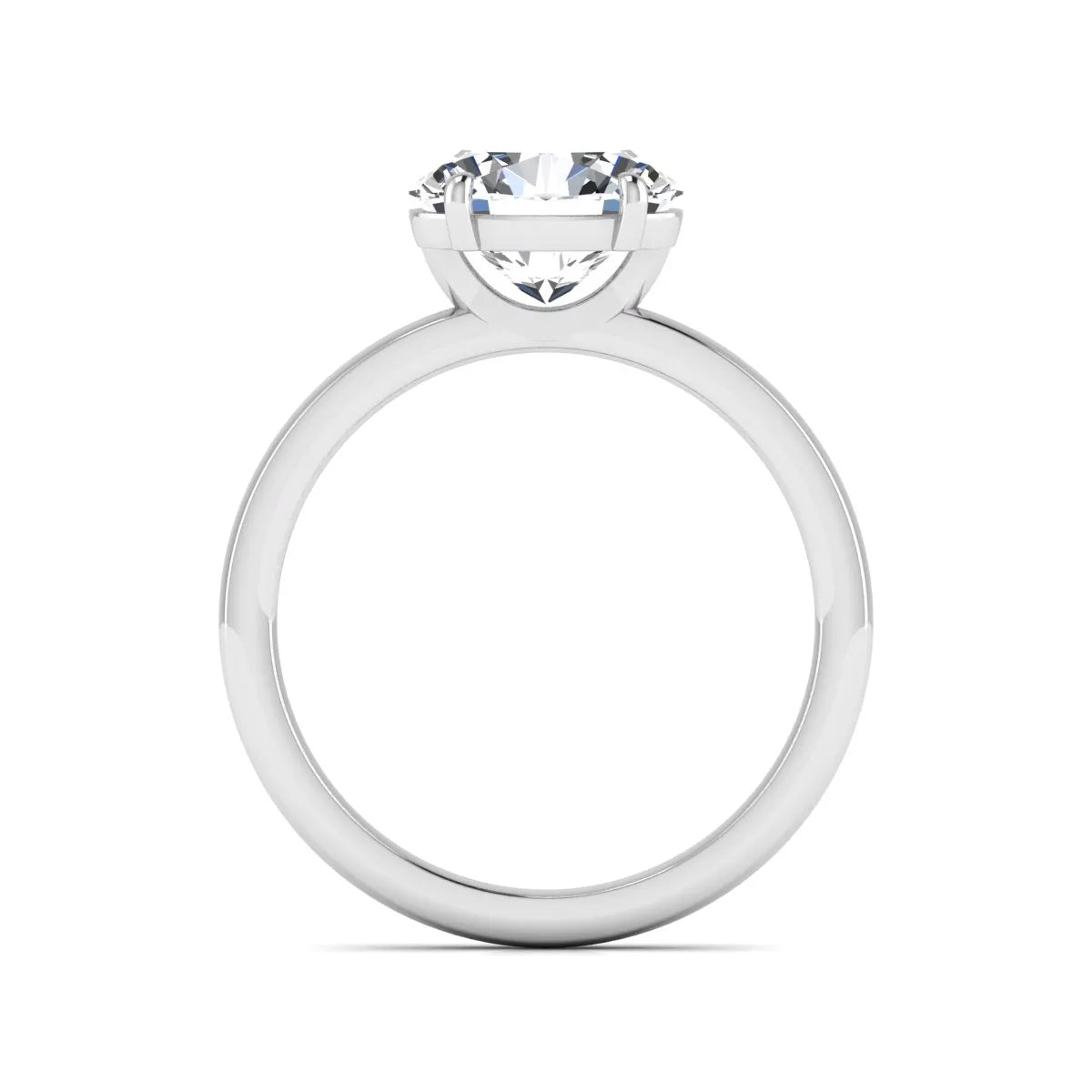 IGI certified oval cut lab grown diamond solitaire engagement ring in white gold.