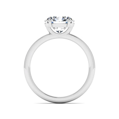 IGI certified oval cut lab grown diamond solitaire engagement ring in white gold.