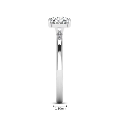 IGI certified oval cut lab grown diamond solitaire engagement ring in white gold.