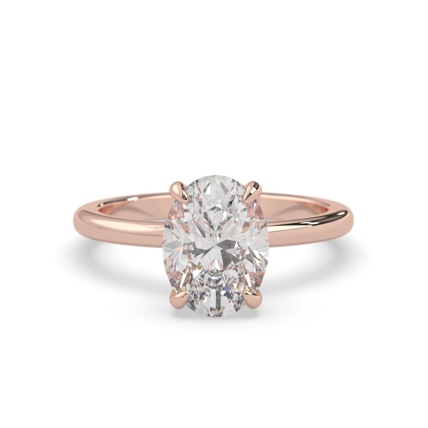 Oval Cut Solitaire Lab Grown Diamond Engagement Ring