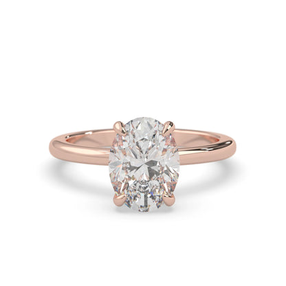 Oval Cut Solitaire Lab Grown Diamond Engagement Ring