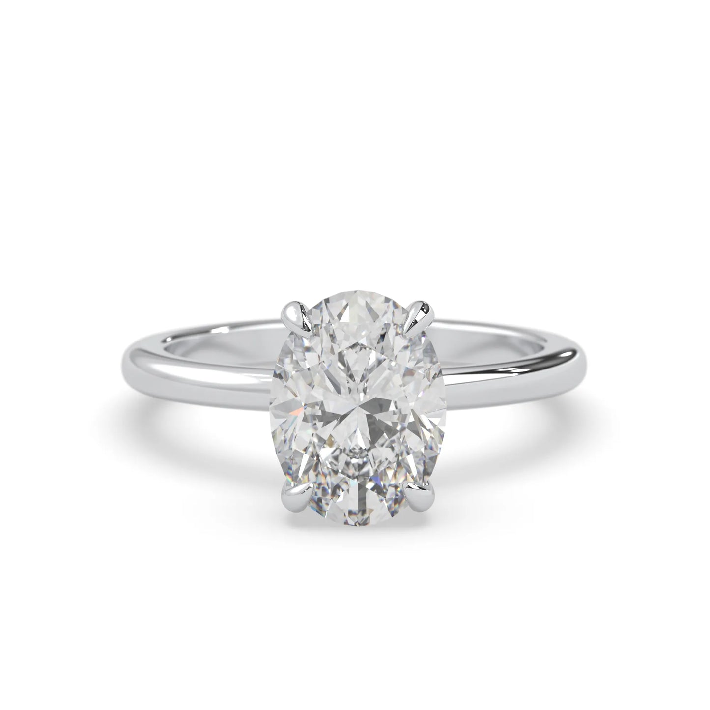 Oval Cut Solitaire Lab Grown Diamond Engagement Ring