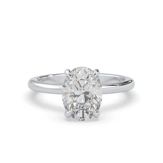 Oval Cut Solitaire Lab Grown Diamond Engagement Ring