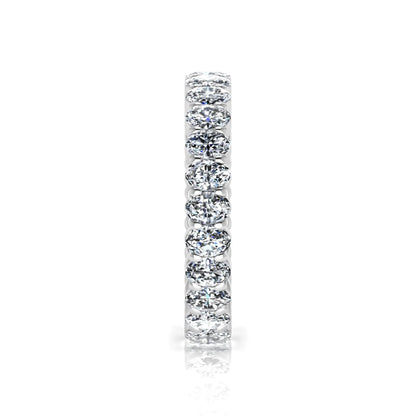 Oval cut lab grown diamond eternity band featuring a continuous row of brilliant shared-prong set diamonds in a timeless luxury design in white gold