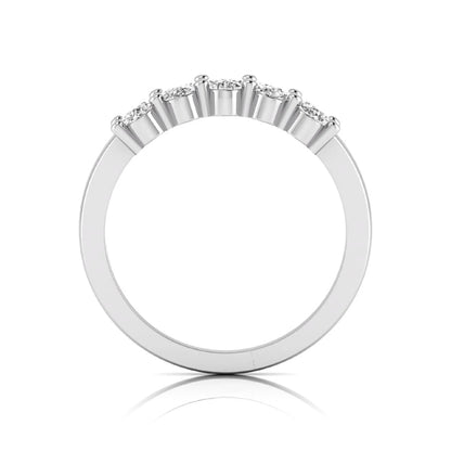 Oval five stone lab grown diamond anniversary ring featuring five oval cut diamonds in an elegant shared prong setting in white gold