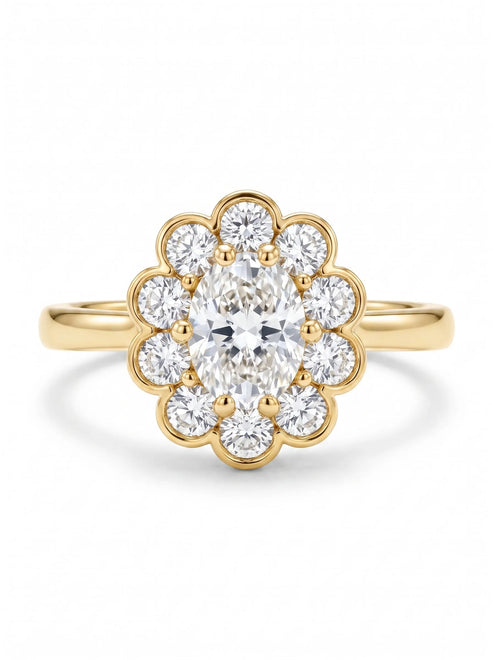 The Juliet Floral Halo Ring