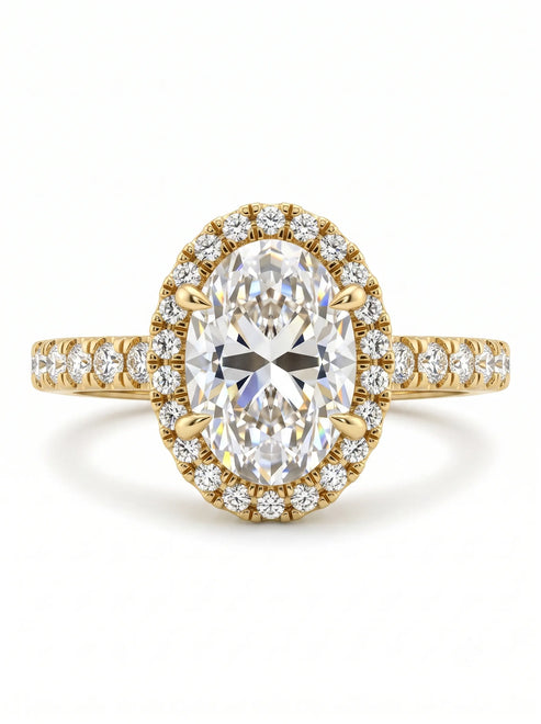 The Grace Oval Halo Ring