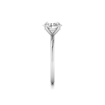 Oval lab grown diamond solitaire engagement ring featuring a 1.86 carat IGI certified oval diamond in a classic four-prong white gold setting.