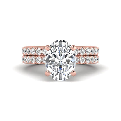 Oval Prong Set Lab Grown Diamond Bridal Ring Set