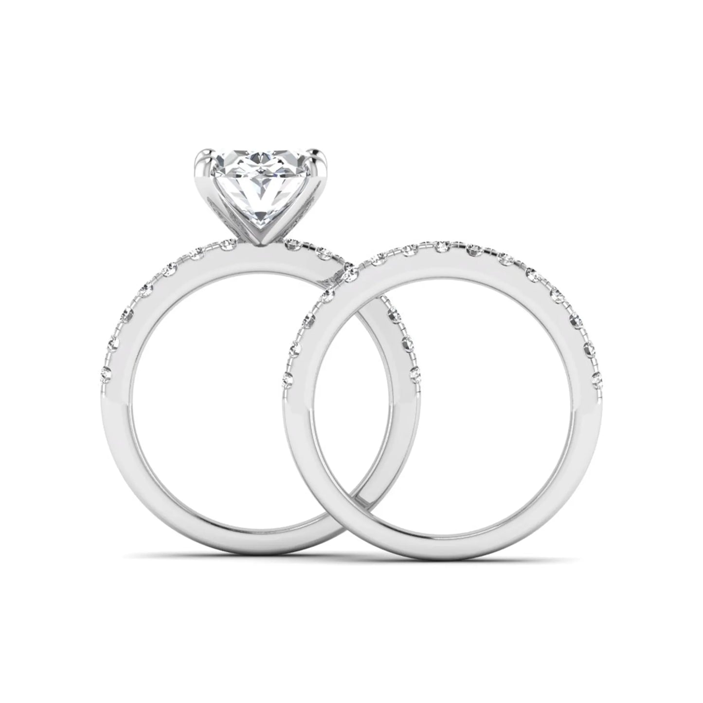 Oval Prong Set Lab Grown Diamond Bridal Ring Set