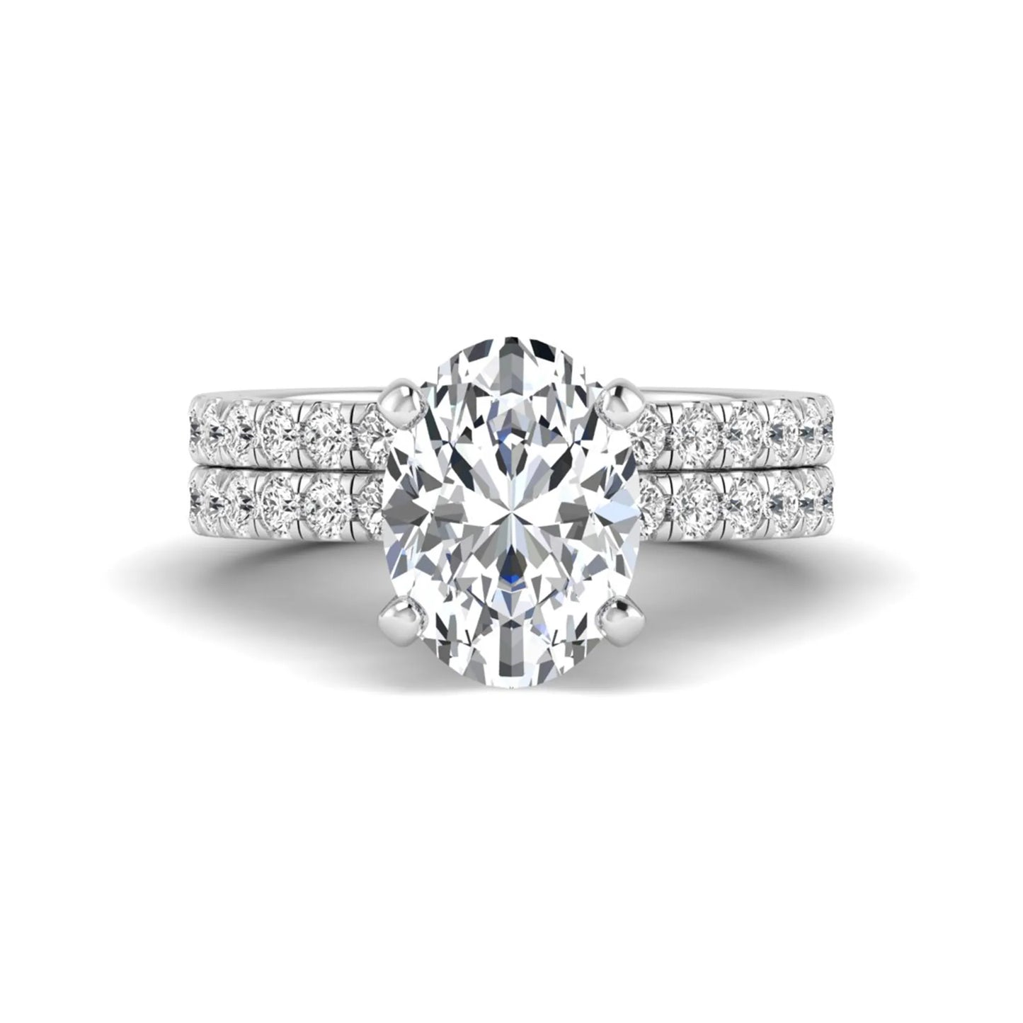 Oval Prong Set Lab Grown Diamond Bridal Ring Set